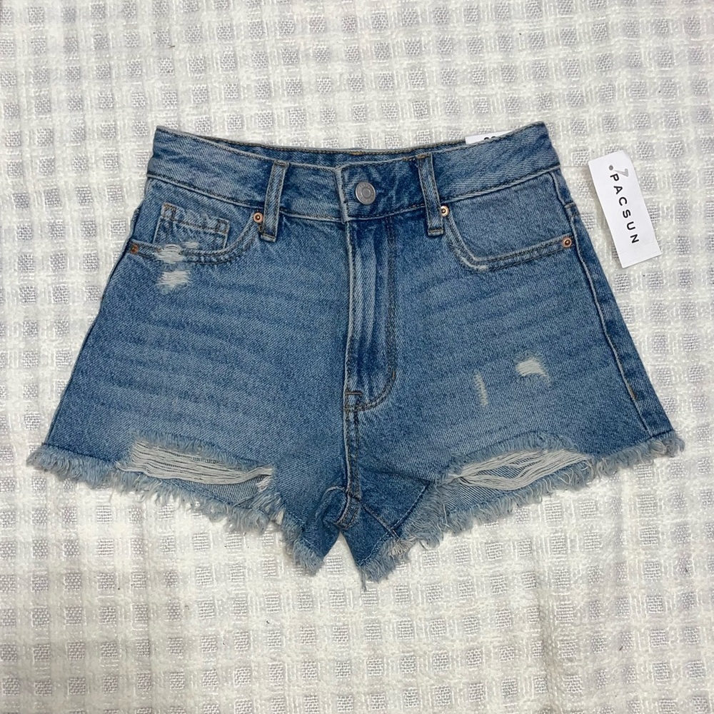 PACSUN high rise festival jean shorts